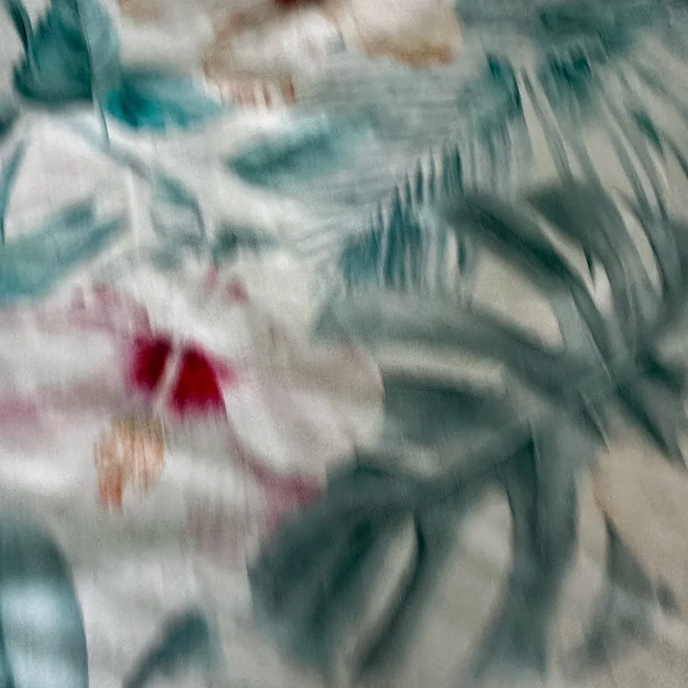 Pottery Barn Teen Tropical Floral Duvet Cover - Green and Pink